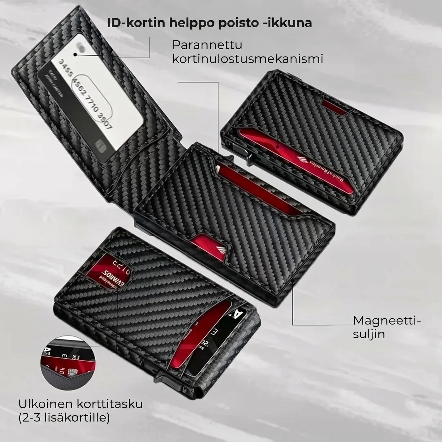 RFID-miesten lompakko pop-up-korttikotelolla
