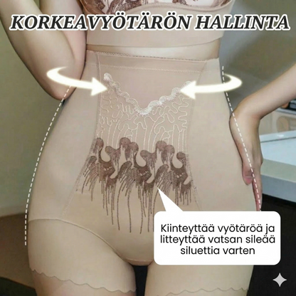 Korkeavyötäröiset muotoilevat shortsit naisille