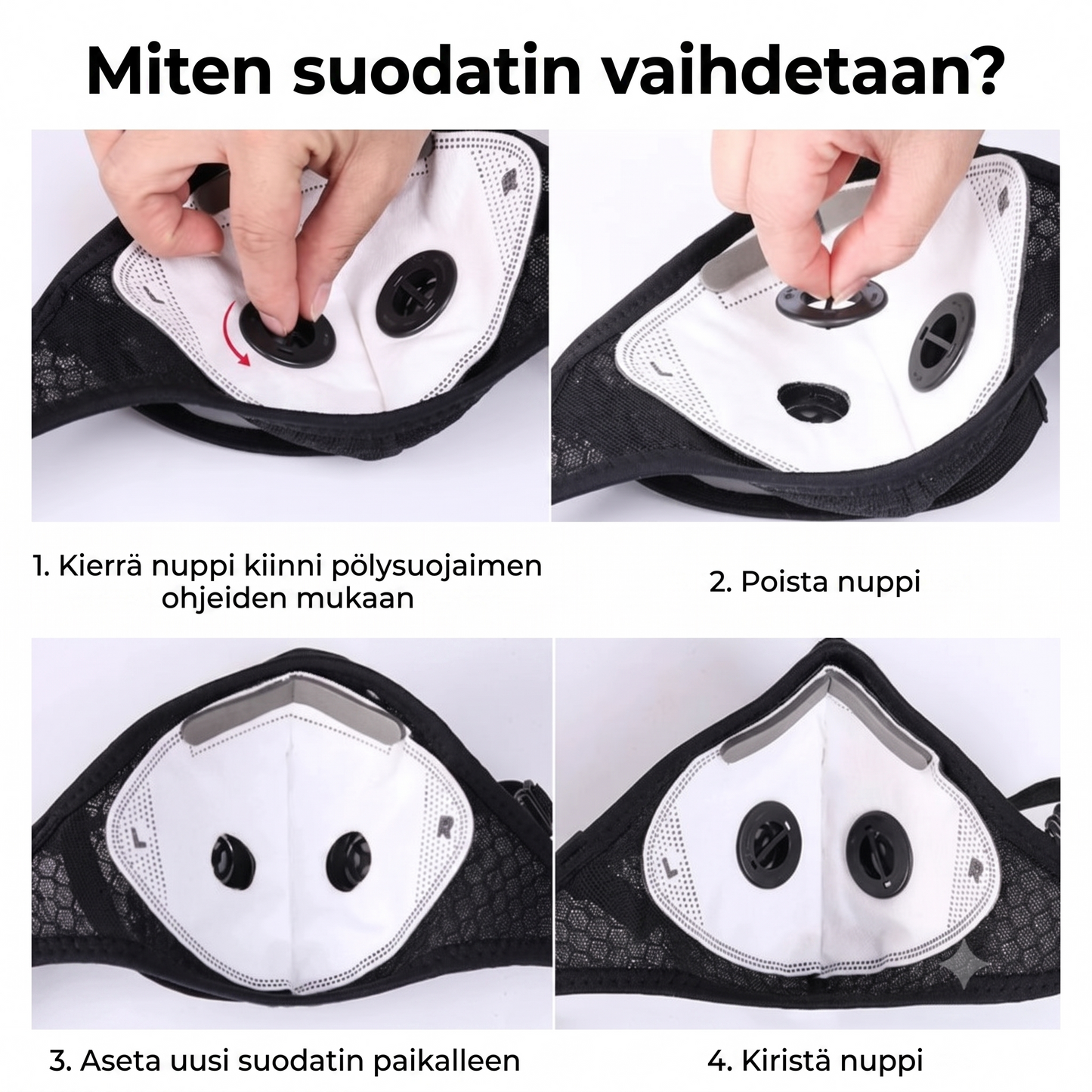 Kasvonaamio aktiivihiilisuodattimella