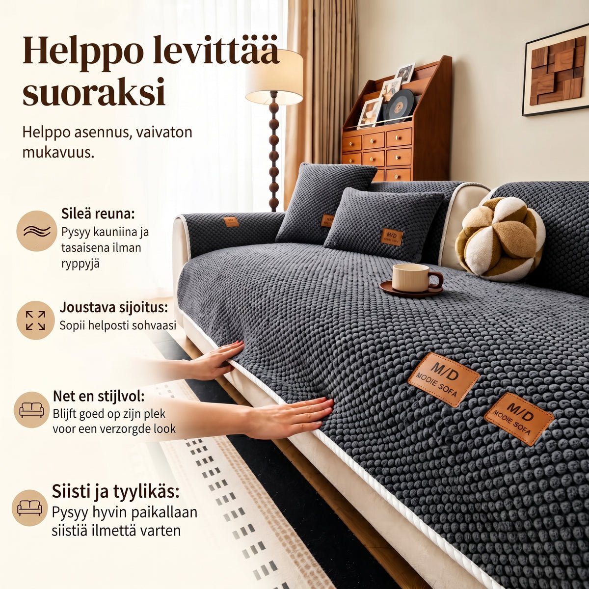 Paksunnettu liukumaton sohvanpäällinen lemmikeille