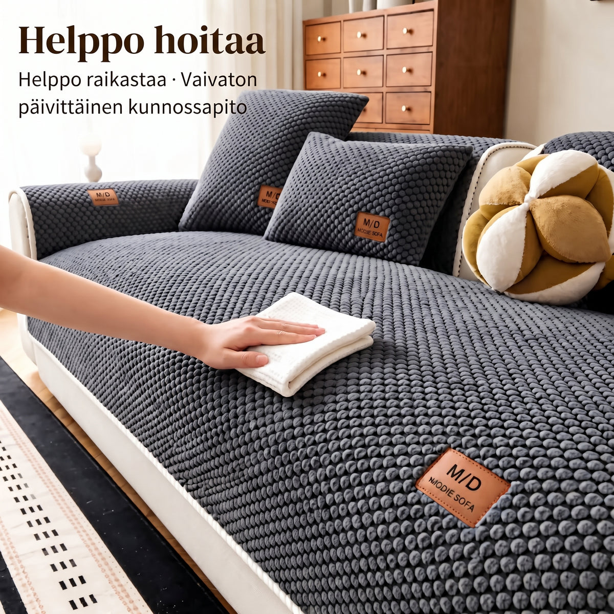 Paksunnettu liukumaton sohvanpäällinen lemmikeille