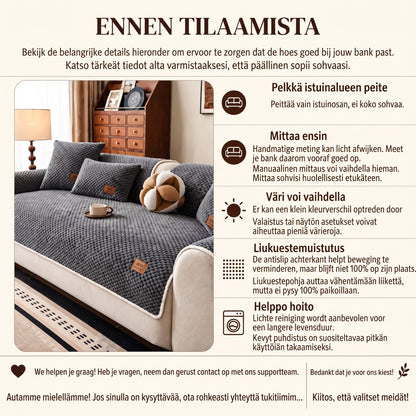 Paksunnettu liukumaton sohvanpäällinen lemmikeille