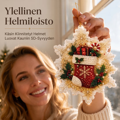 DIY joulupallojen askartelusetti helmillä ja akryylillä