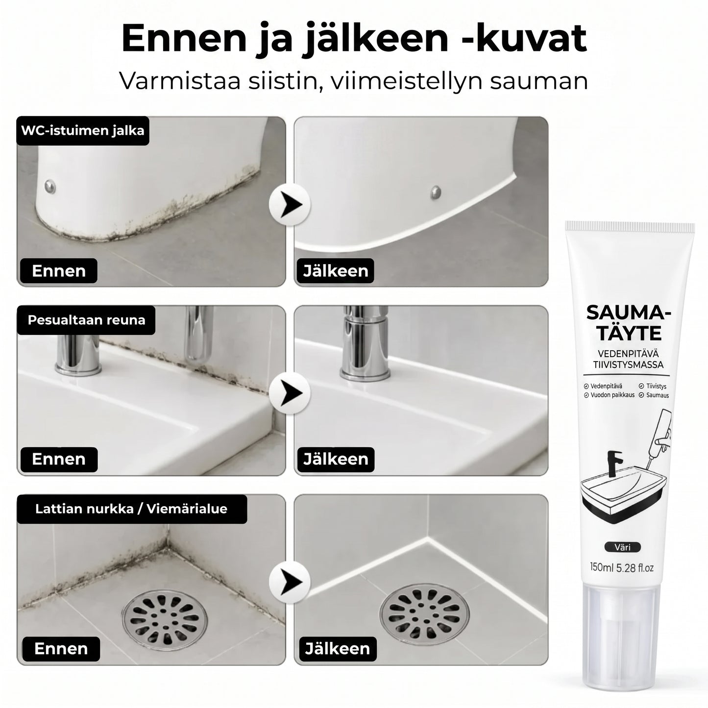 Vesikestävä laastin täyteaine puristustubissa