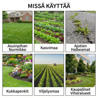 2-in-1 rikkakasvien torjunta-aine puutarhaan ja terassille
