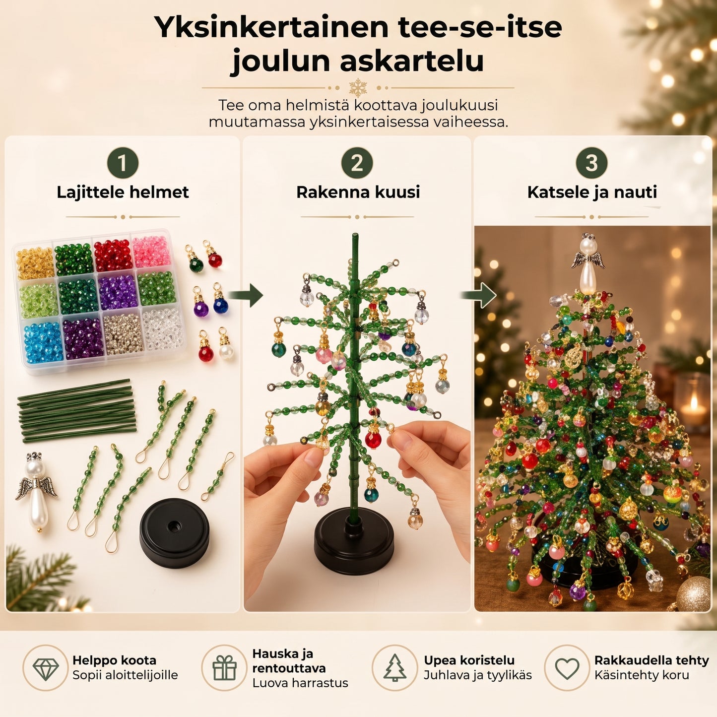DIY-helmijoulukuusisetti
