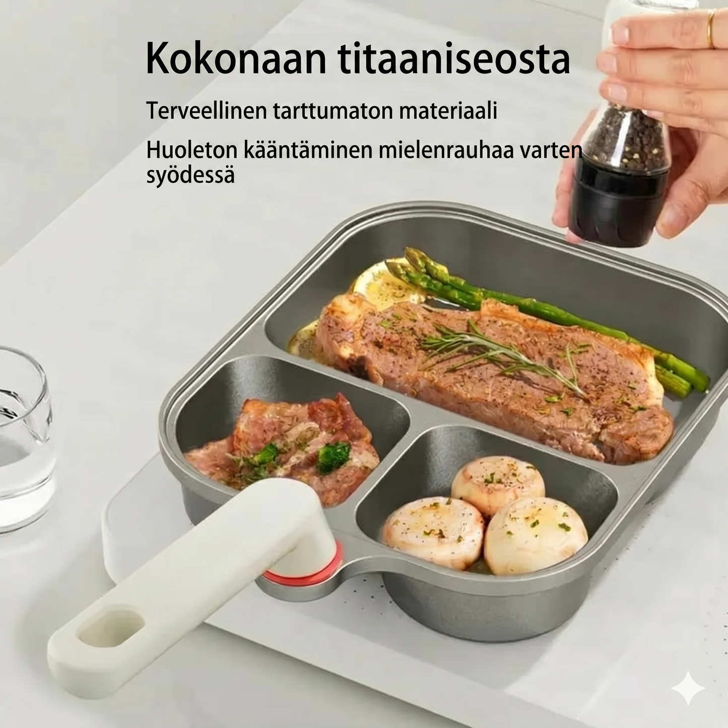 Iso kokoinen 3-in-1 kuppimuotoinen pannu