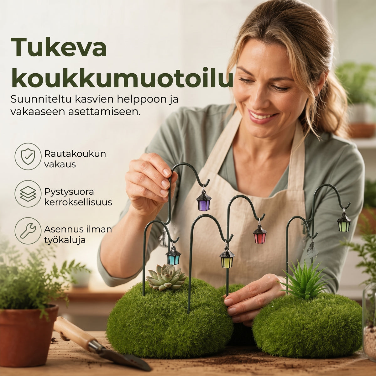 Valaisevien minikasvil lyhtyjen 7 kappaleen setti