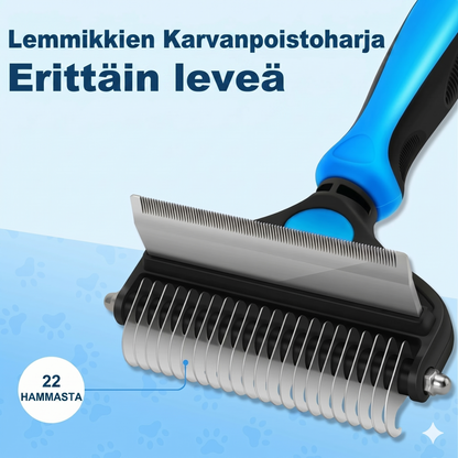 Kaksipuolinen lemmikkien karvanpoistoharja