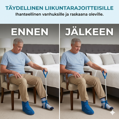 Sukkaanvetolaite vetolenkeillä ilman kumartumista