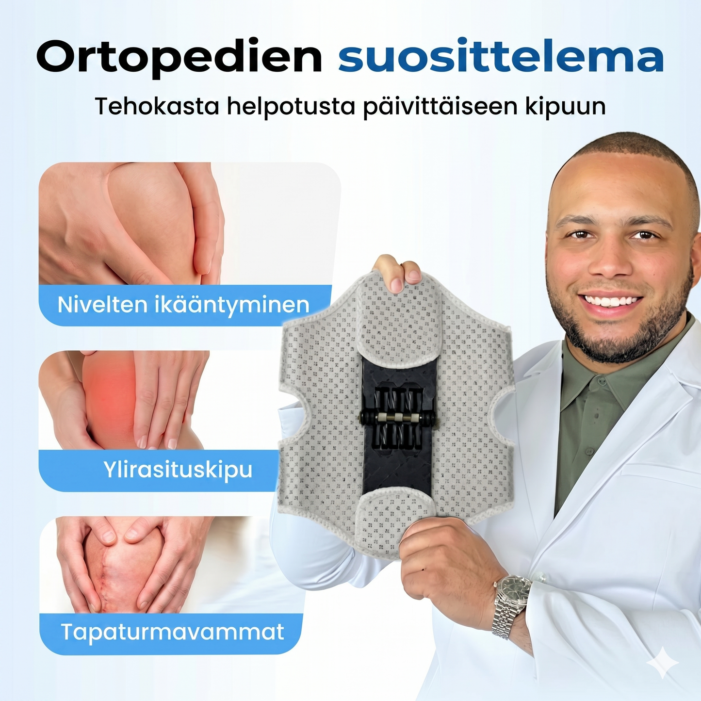 Säädettävä polvituki urheiluun