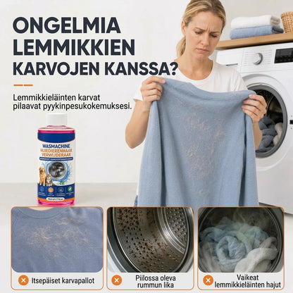 4-in-1 pesukoneen puhdistusaine lemmikkien karvoja ja hajuja vastaan