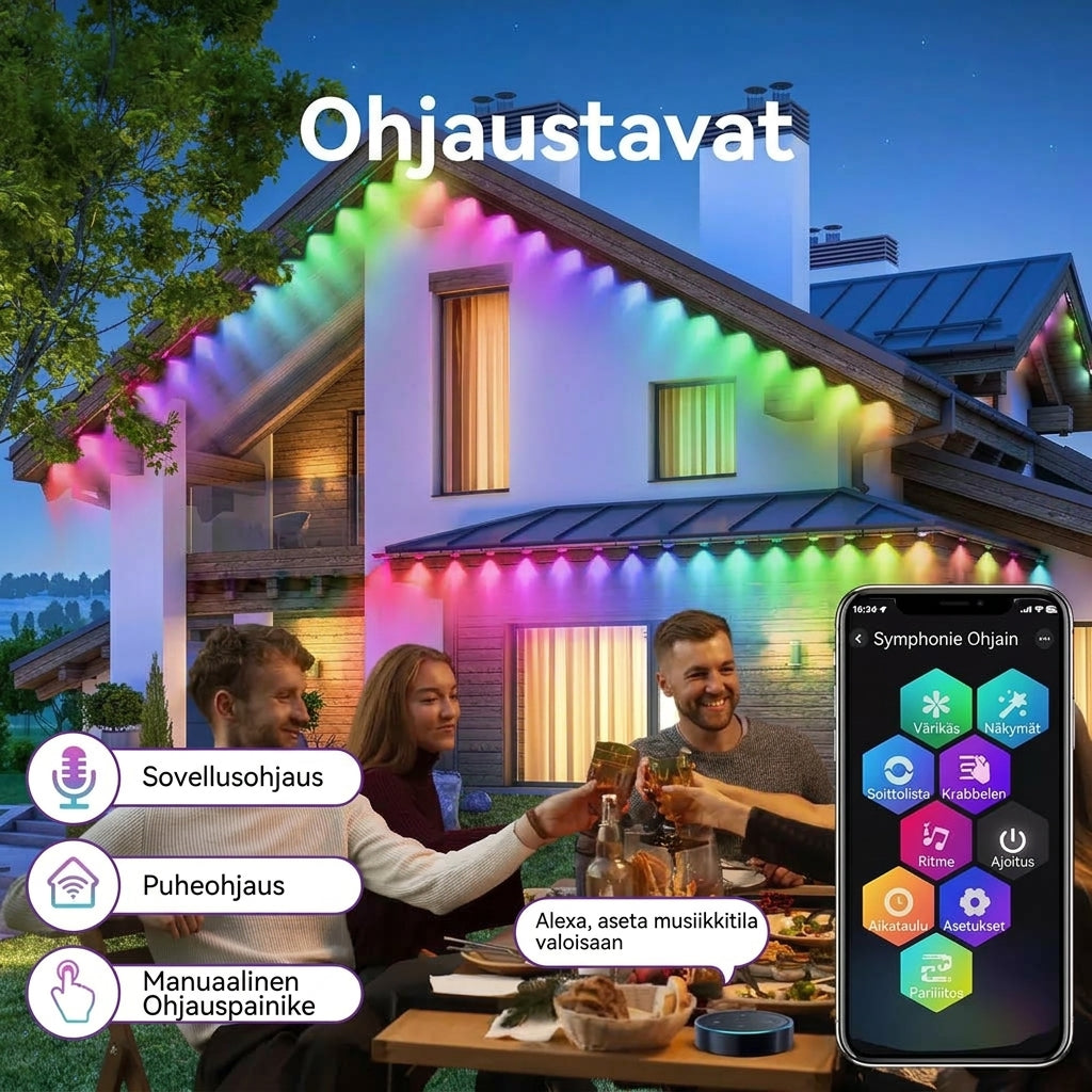 Älykäs RGB-valosarja ulkokäyttöön sovellusohjauksella