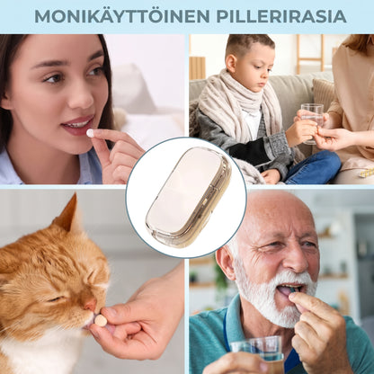 Säädettävä tabletinjakaja säilytyslokerolla