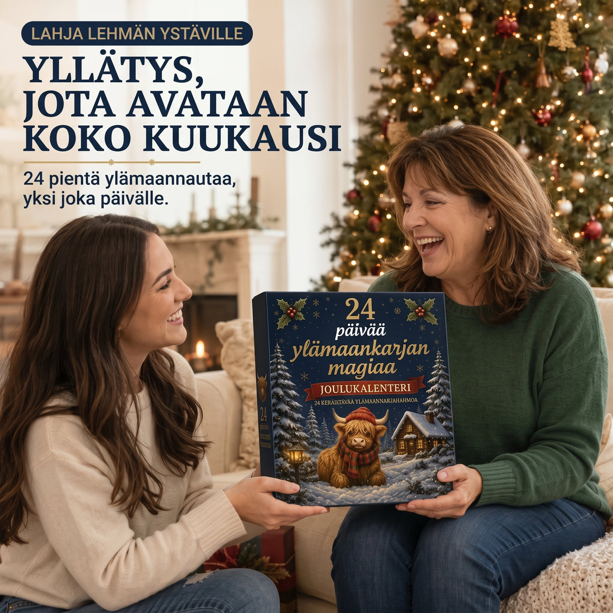 Nelipäiväinen skotlantilainen ylämaankarja-adventtikalenteri