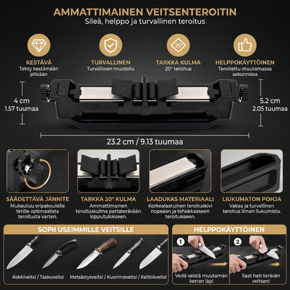 Timanttiveitsenteroitin kiinteällä 20 asteen teroituskulmalla