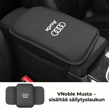 Auton keskikonsolin käsinojan suojus sivutaskuilla