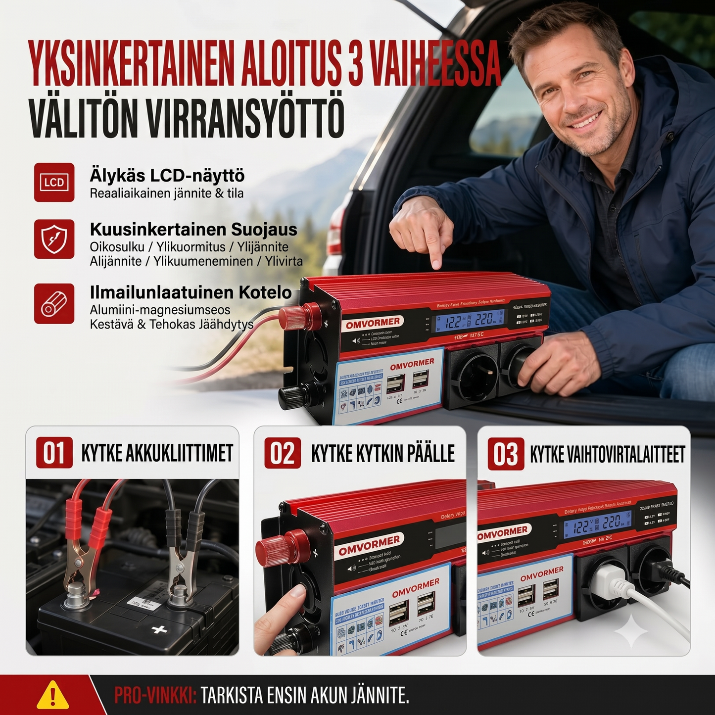 Autoinvertteri 12 V - 230 V