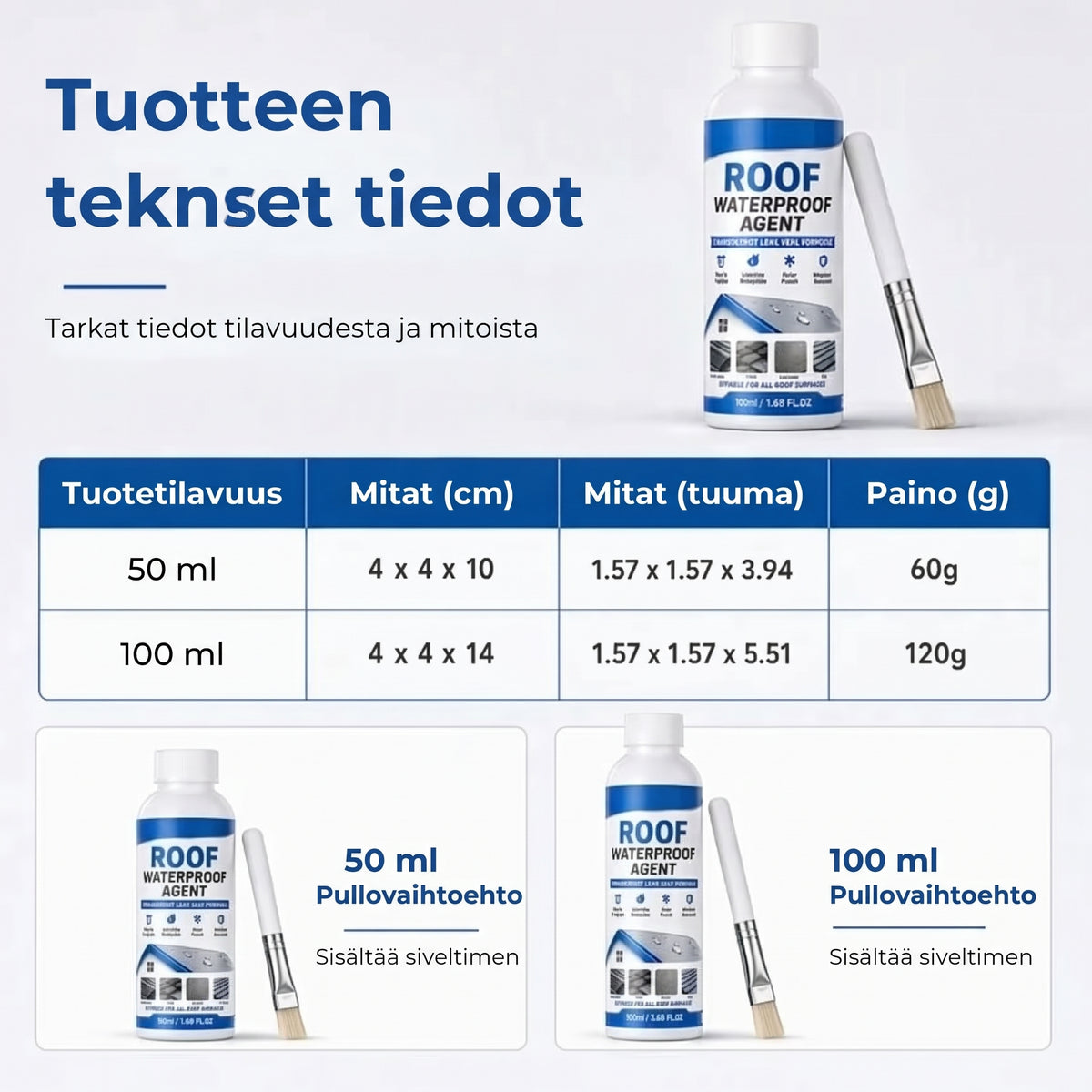 Läpinäkyvä vedenpitävä katon tiivistysmassa siveltimellä