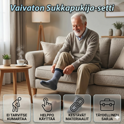Sukkaanvetolaite vetolenkeillä ilman kumartumista
