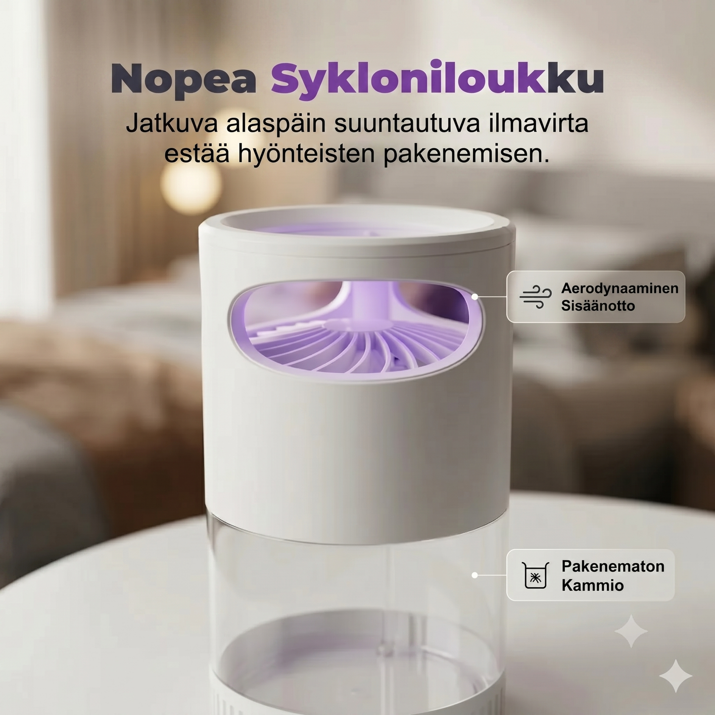 UV-hyttyslamppu – USB-käyttöinen, kemikaaliton,hiljainen