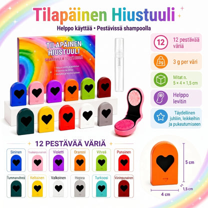 ColorPop poispestävä hiusliitusarja 12 värissä