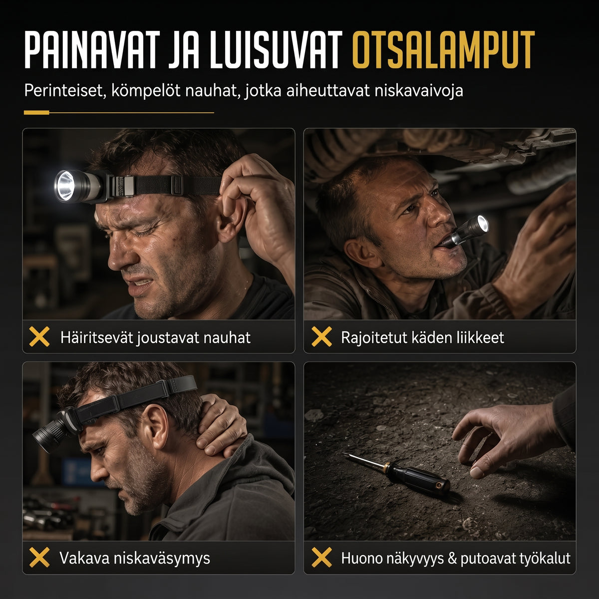Ladattava silmälasimallinen LED otsalamppu liiketunnistimella