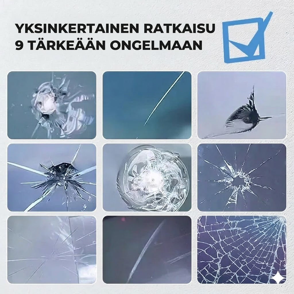 Lasinkorjaussarja halkeamille