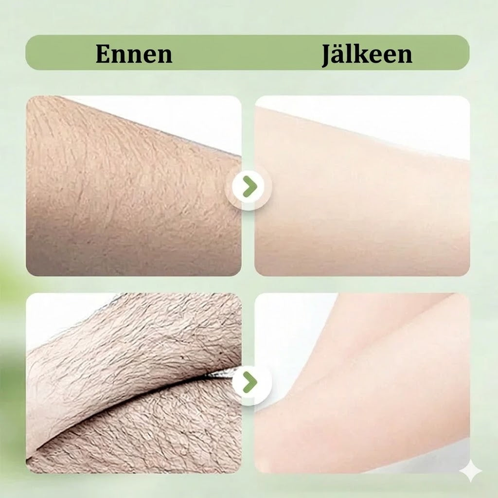 Hellävarainen ja ärsyttämätön karvanpoistovoide (230g + lasta)