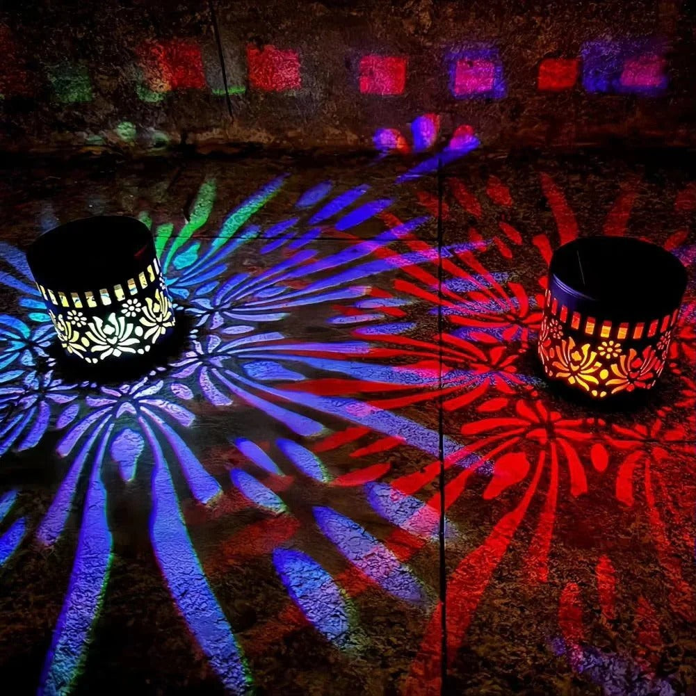 Mandala-aurinkokennolamppu - Kaunis projektio & IP65-vedenpitävä