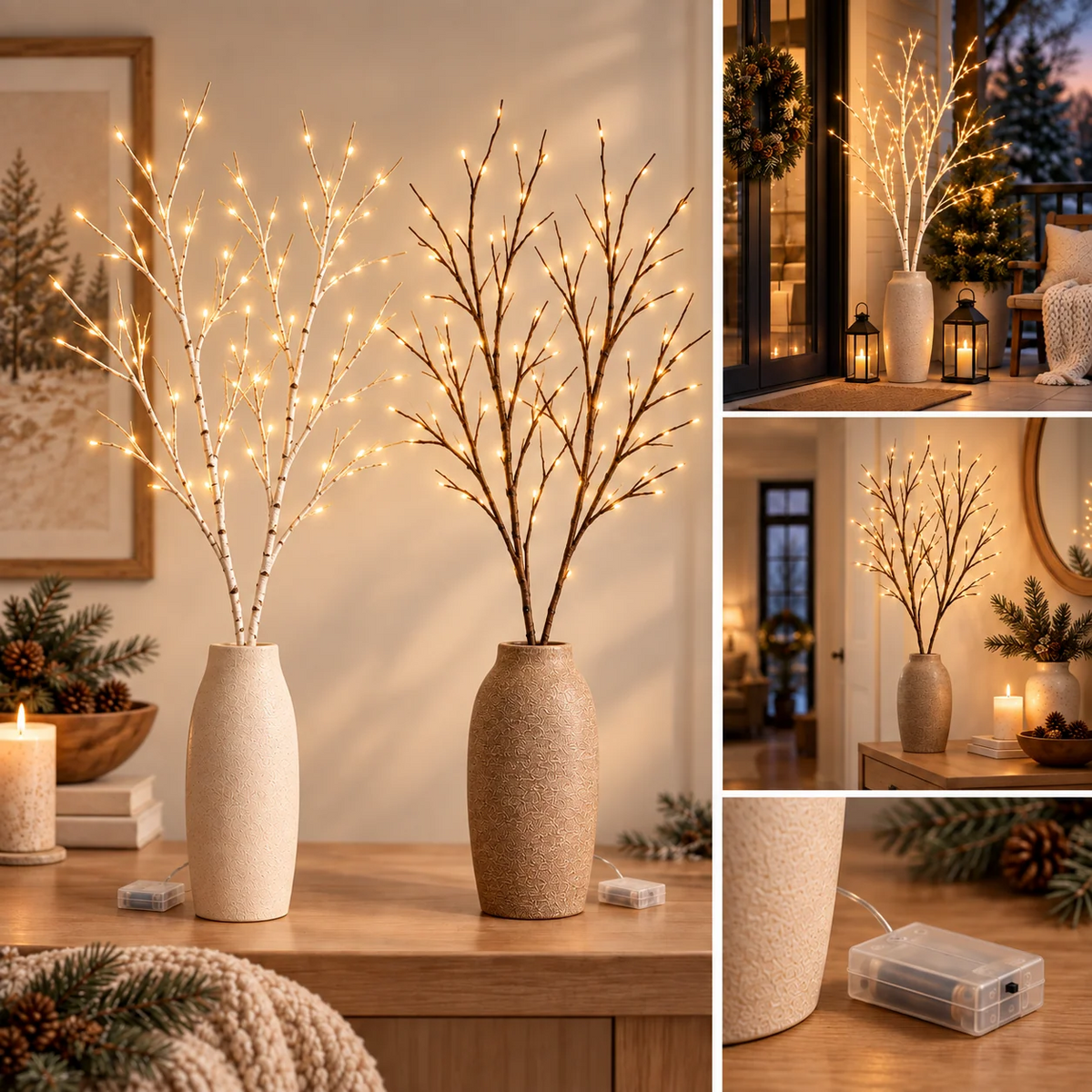 LumiBranch paristokäyttöiset LED-koristeoksat