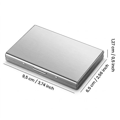 Ruostumattomasta teräksestä valmistettu RFID-korttikotelo 10 lokerolla