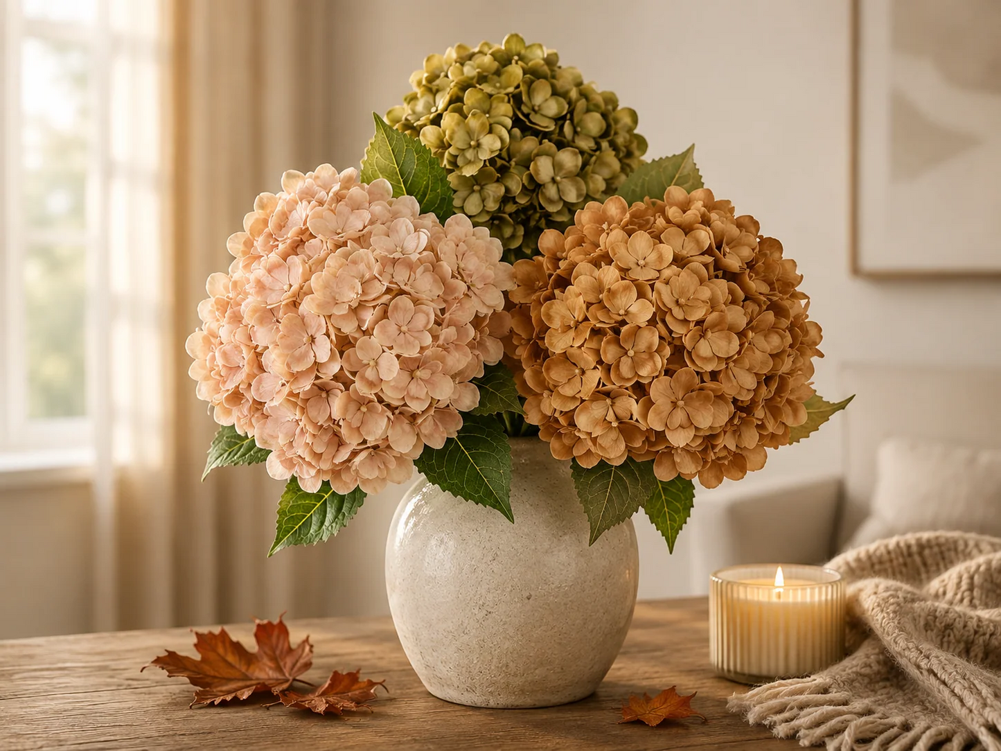 Syksyn väriset Everbloom Real Touch -keinohortensiat