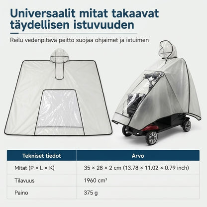 Erittäin suuri vedenpitävä PVC-sadesuoja sähköskoottereihin