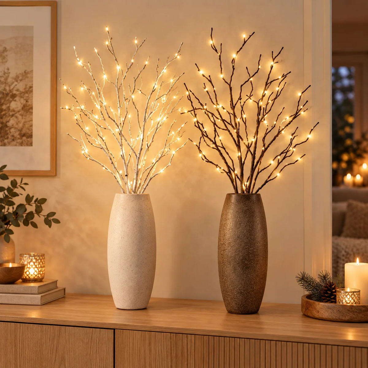 LumiBranch paristokäyttöiset LED-koristeoksat
