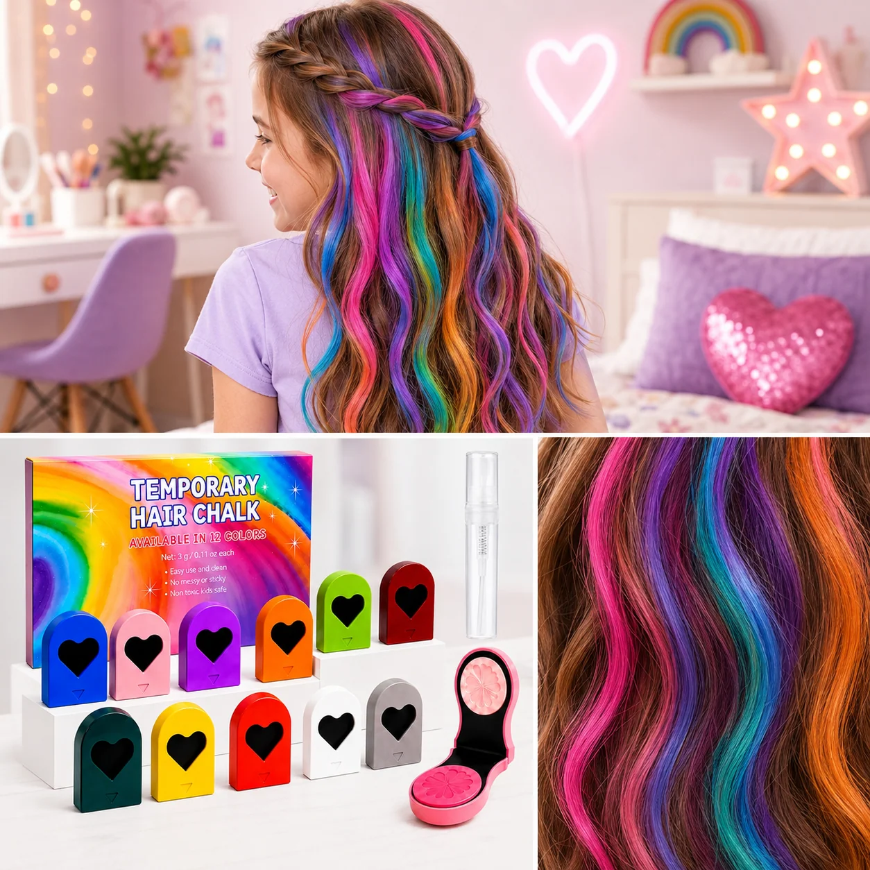 ColorPop poispestävä hiusliitusarja 12 värissä