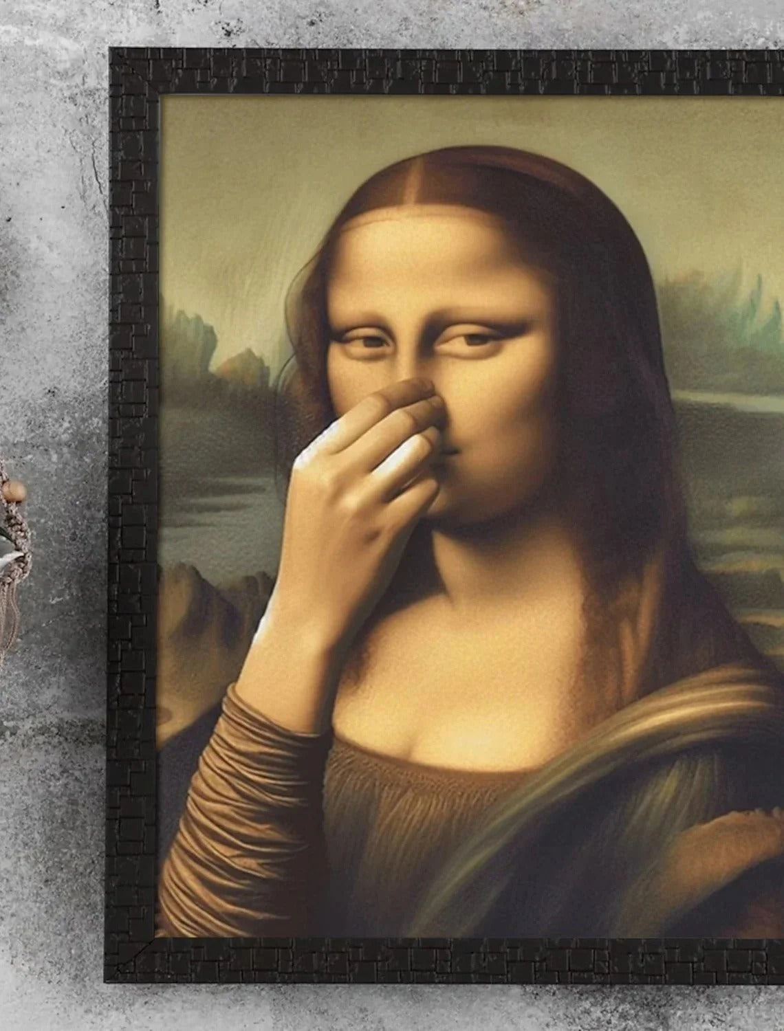 Hauska Mona Lisa (Nenästä puristaminen)