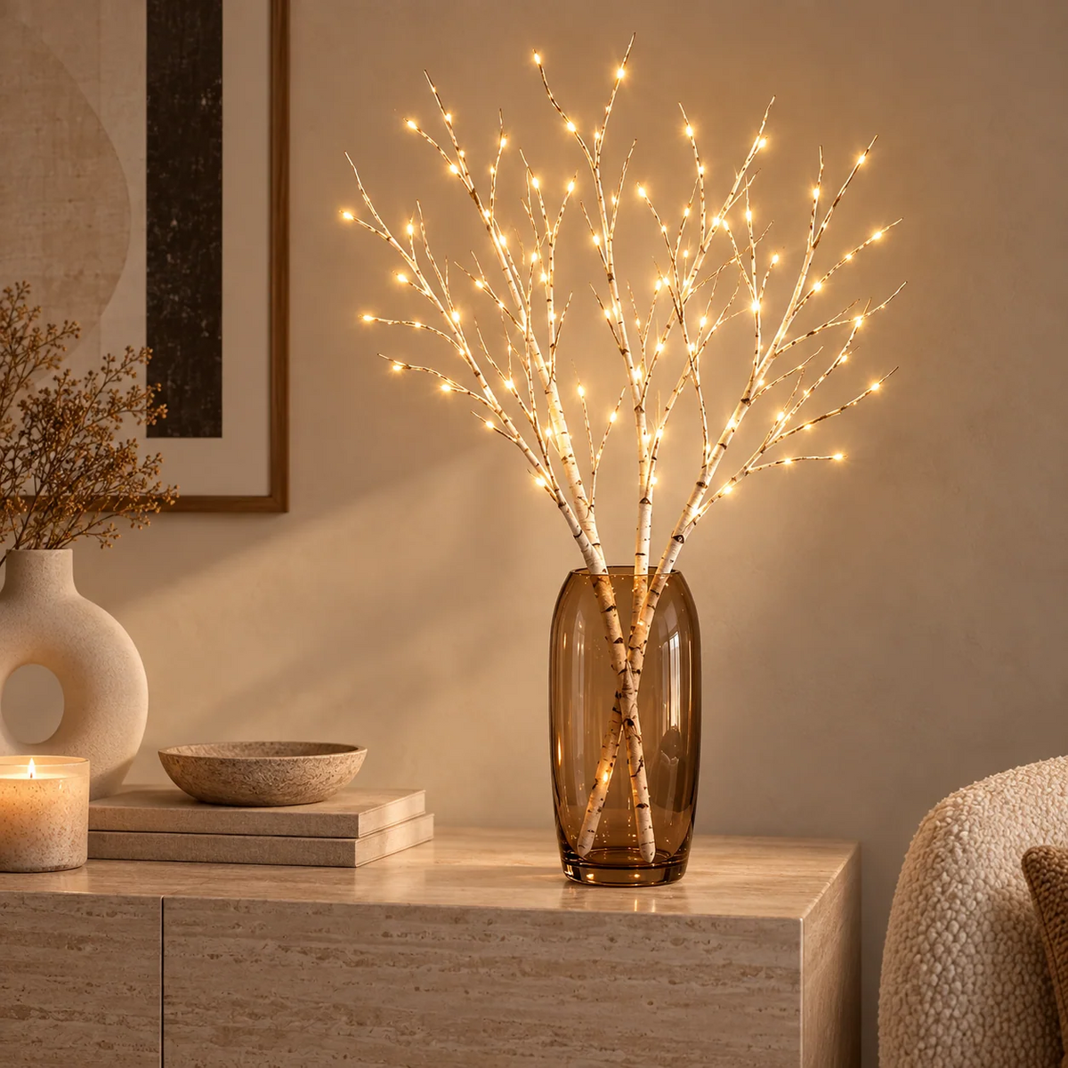 LumiBranch paristokäyttöiset LED-koristeoksat