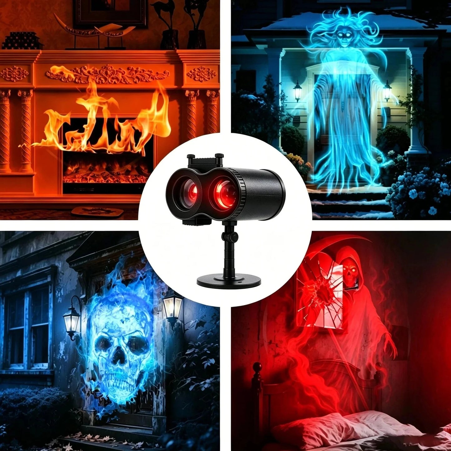 Halloween-projektori 10 HD-projektiokuviolla