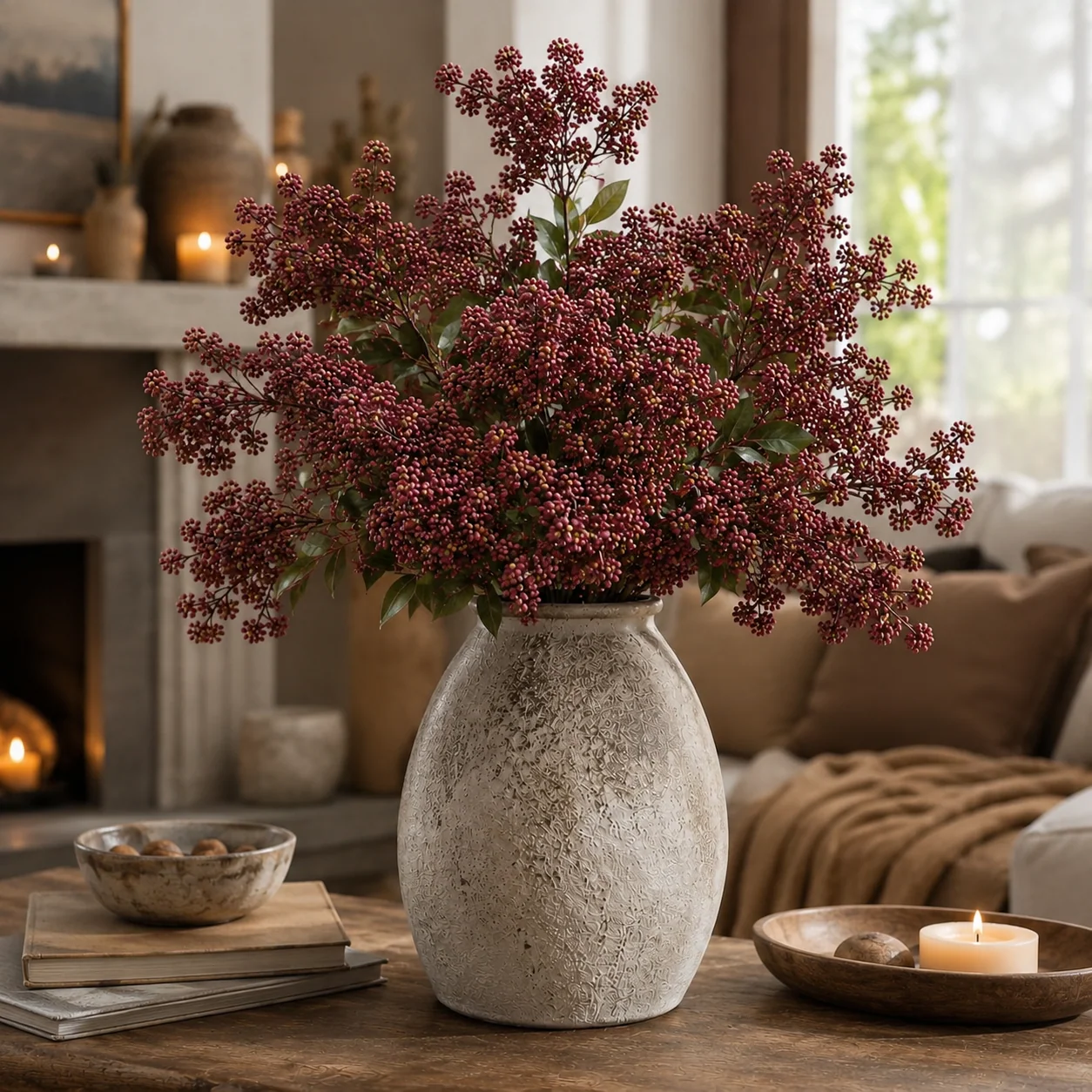 Everbloom aidonnäköiset marjaoksat syyskoristeeksi 3 kpl