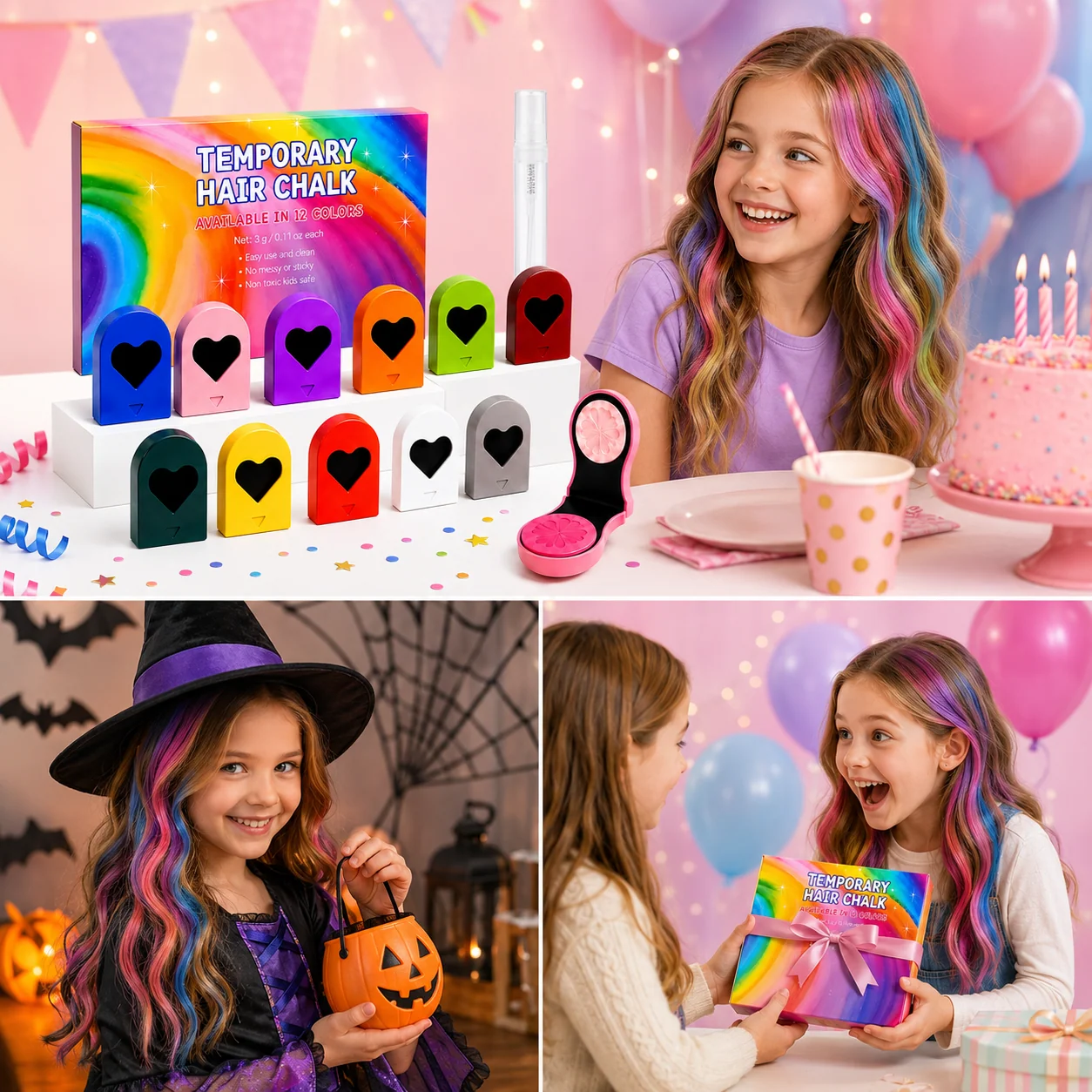ColorPop poispestävä hiusliitusarja 12 värissä