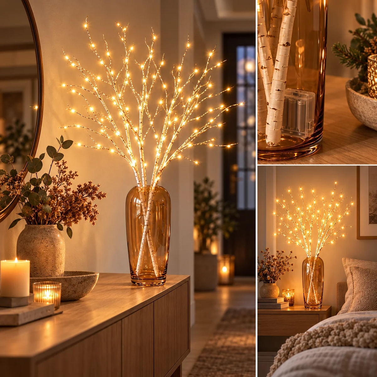 LumiBranch paristokäyttöiset LED-koristeoksat