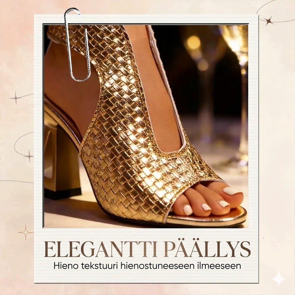 Tyylikkäät naisten peep-toe-korkosandaalit