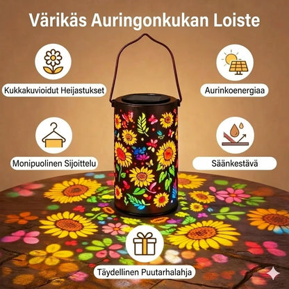 Riippuva aurinkokennolyhty leikatulla kuviolla