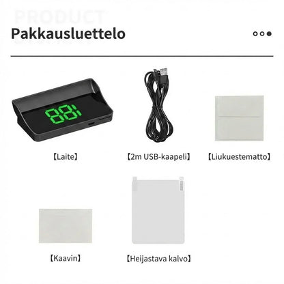 Nopeusmittari heijastusnäytöllä