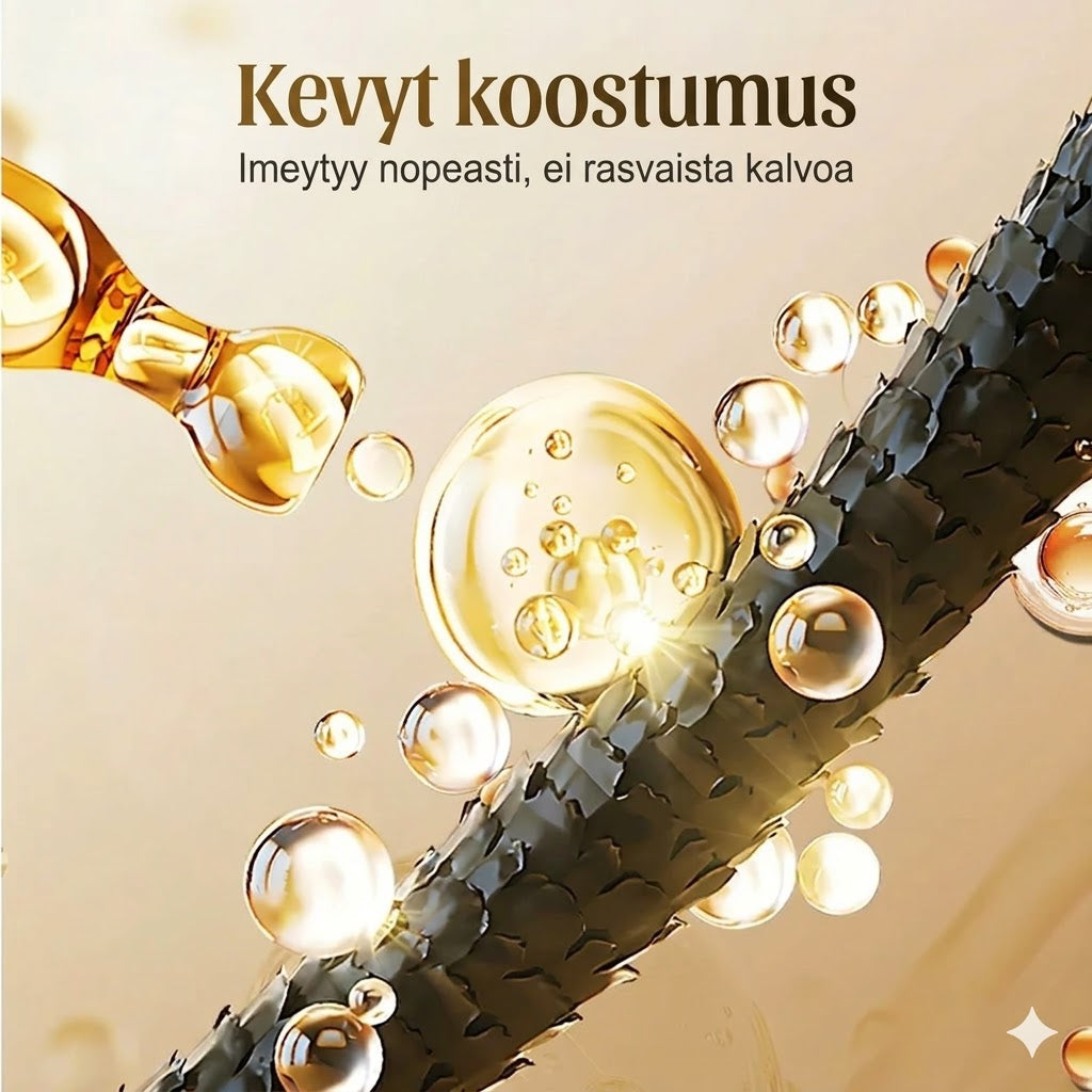 Hoitava pörröisyyttä estävä hiusöljysuihke