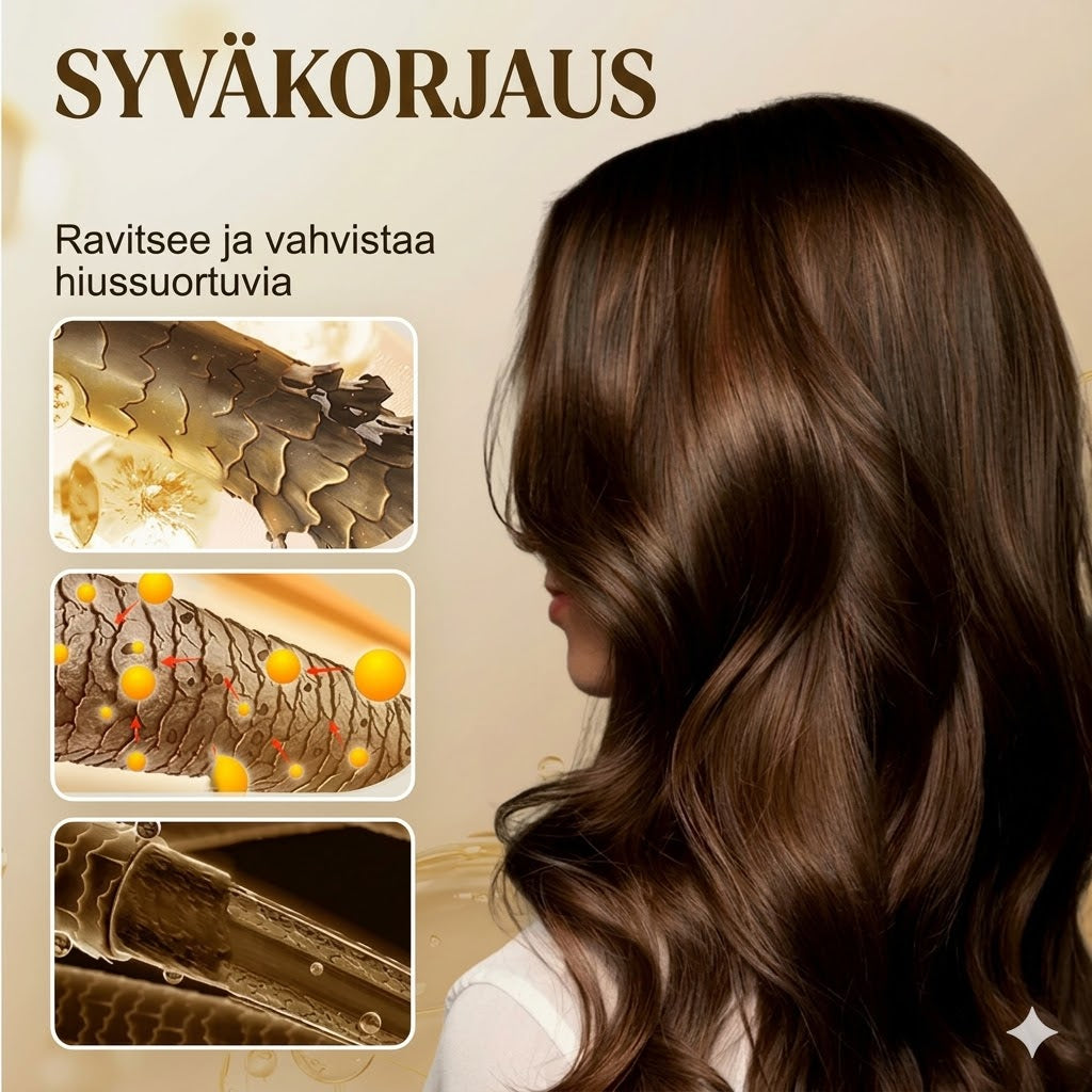 Hoitava pörröisyyttä estävä hiusöljysuihke