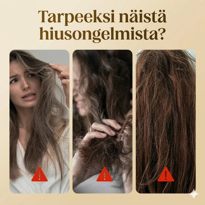 Hoitava pörröisyyttä estävä hiusöljysuihke