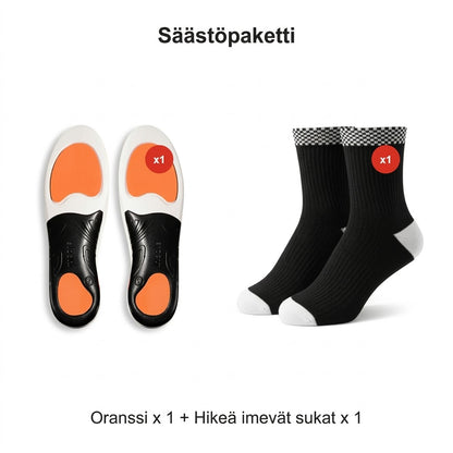 Iskunvaimentavat urheilupohjalliset jalkaholvin tuella